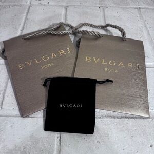 Bvlgari shopping bag set of 2 plus drawstring pouch